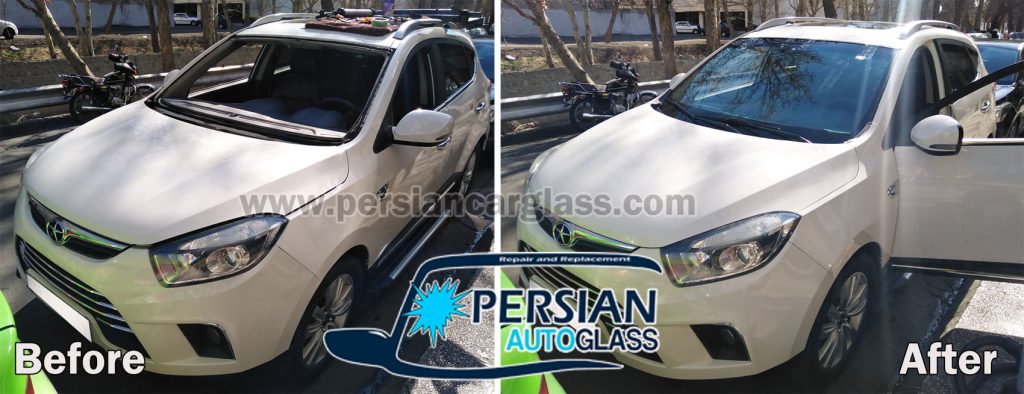 تعویض شیشه جلو جک s5