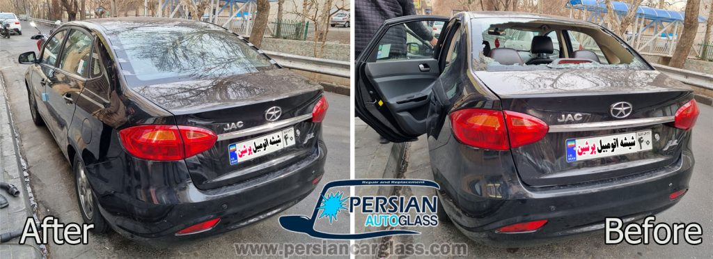 شیشه عقب جک j4