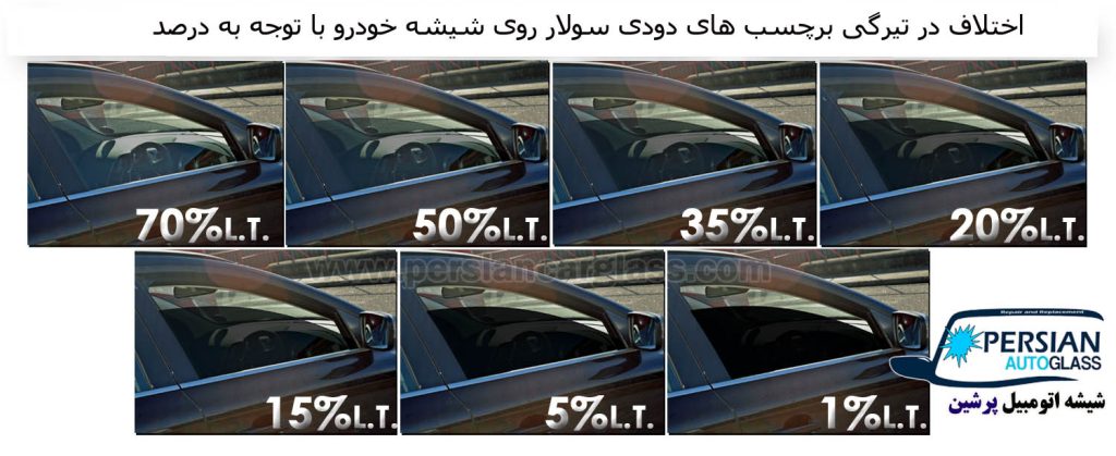 درصد برچسب شیشه دودی