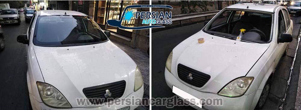 شیشه جلو تیبا